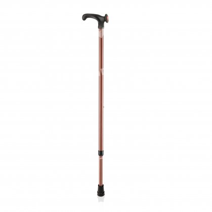 ALUMINIUM WALKING STICK WITH SOFT ANATOMIC HANDLE BRONZE, LEFT HAND