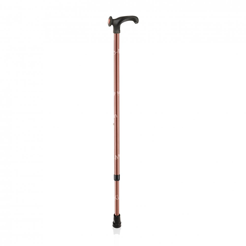 Aluminium walking stick with soft anatomic handle bronze, right