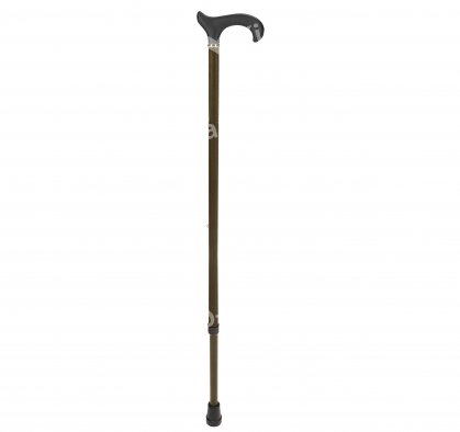 ALUMINIUM WALKING STICK WITH SOFT HANDLE BROWN