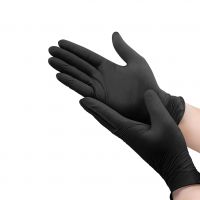 BLACK DISPOSABLE NITRILE GLOVES, SIZE L PACK OF 100 PCS