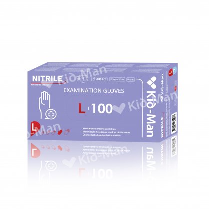 DISPOSABLE NITRILE GLOVES, SIZE L PACK OF 100 PCS