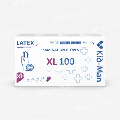 DISPOSIBLE LATEX GLOVES, SIZE XL PACK OF 100 PCS