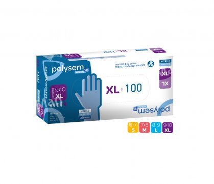 DISPOSIBLE NITRILE GLOVES 290 MM, SIZE M PACK OF 100 PCS