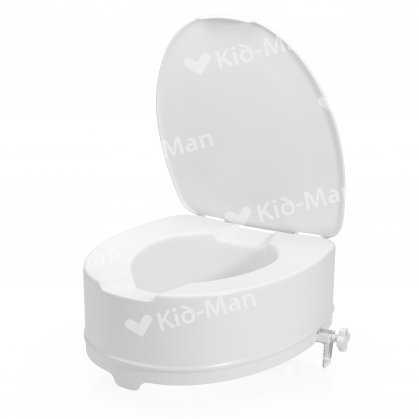 RAISED TOILET SEAT WITH LID, HEIGHT 10 cm